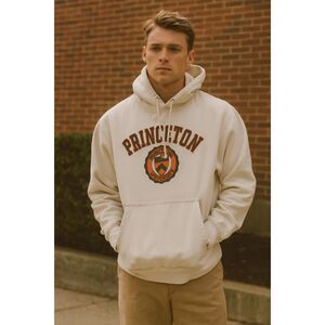 Vintage Princeton University Pullover Varsity Hoodie Top   Mens Size Large